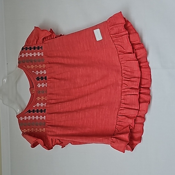 7 FOR ALL MANKIND | Toddler Girl's Embroidered Ruffle Top & Denim Jeans Set - Picture 5 of 16